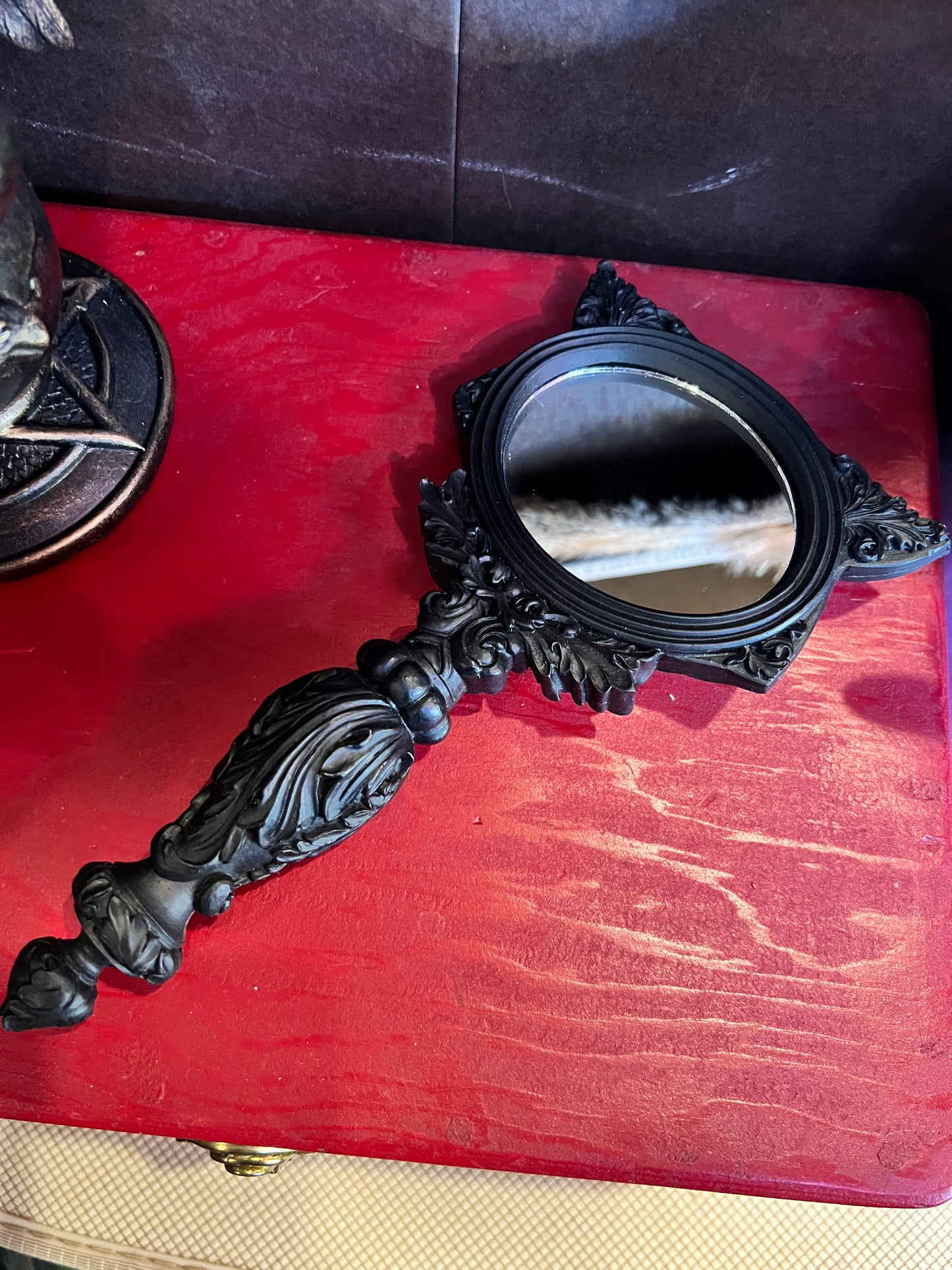 Gothic Cat Hand Mirror