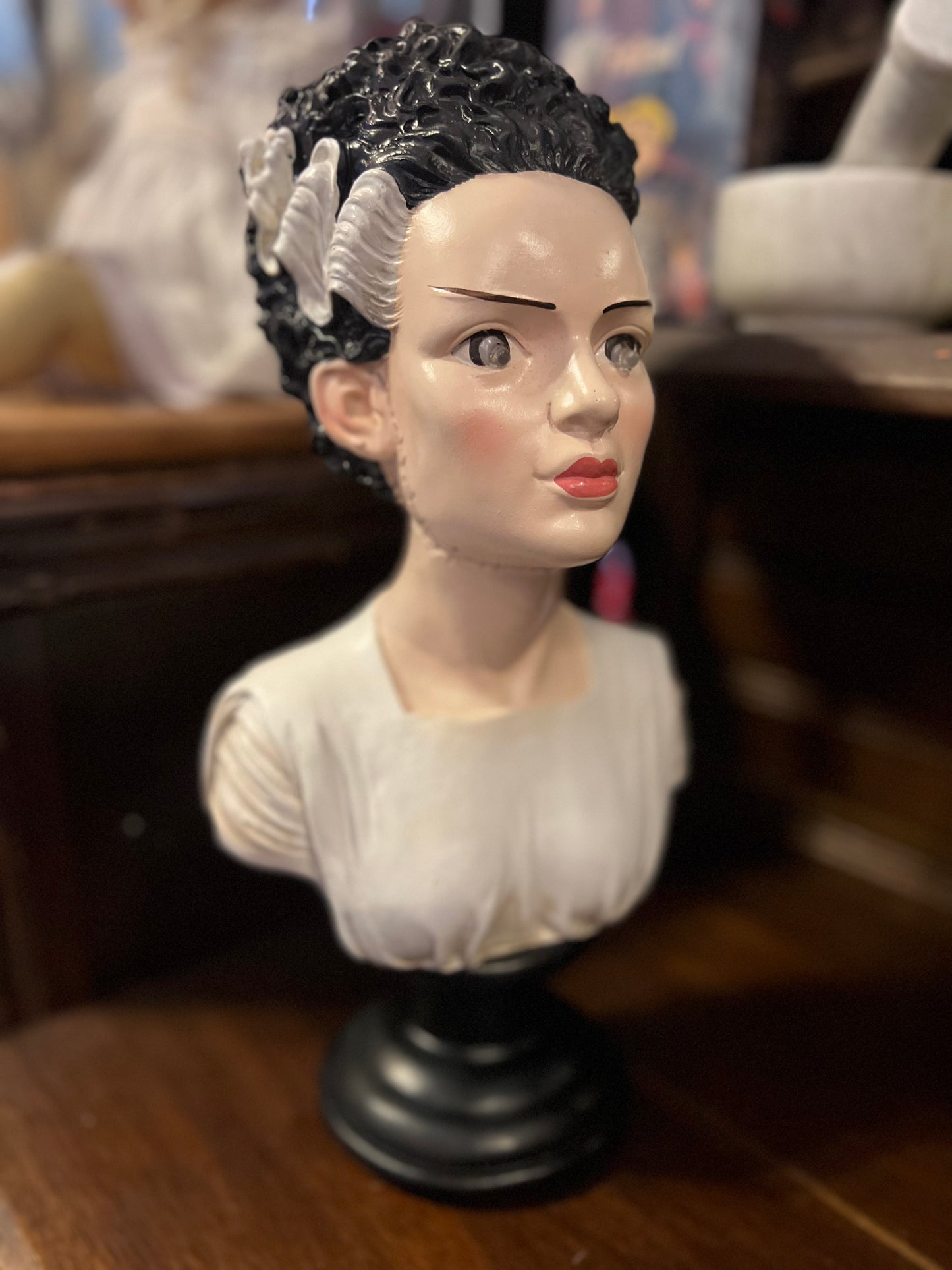 Bride of Frankenstein Bust with LED Eyes