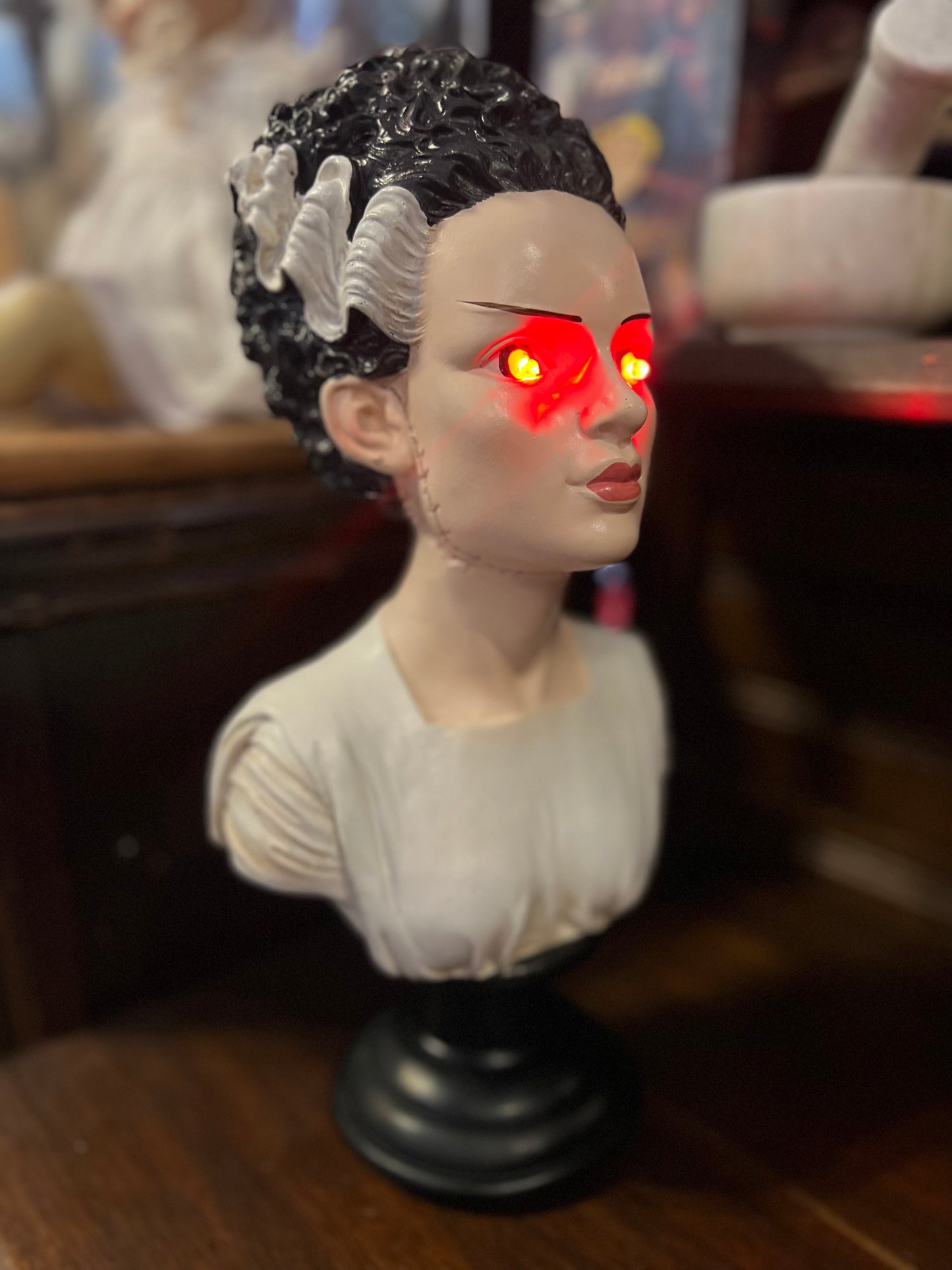 Bride of Frankenstein Bust with LED Eyes
