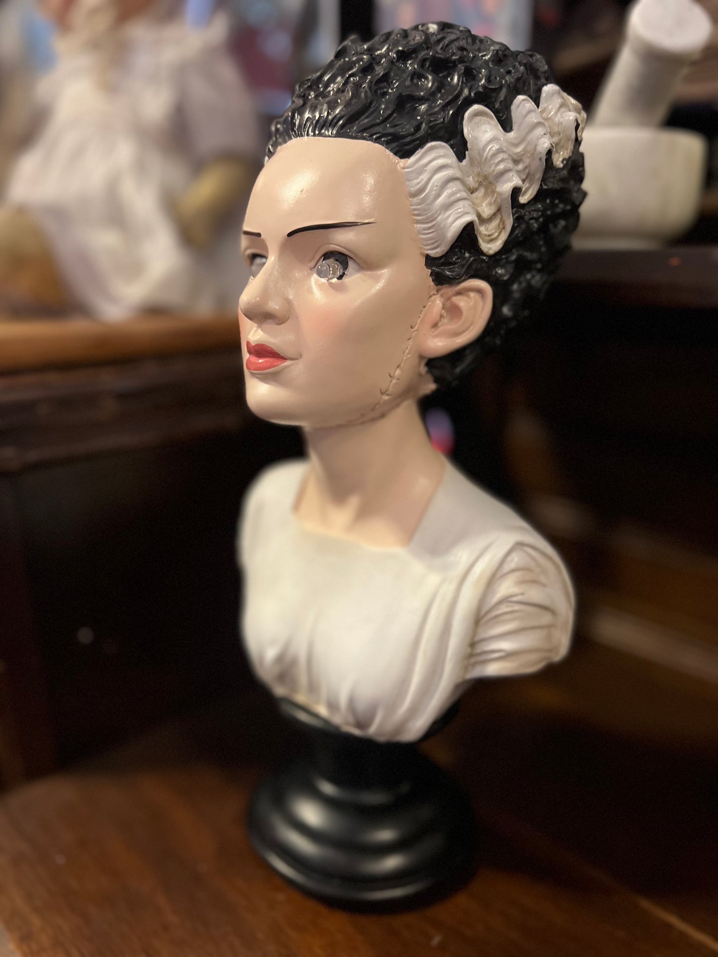 Bride of Frankenstein Bust with LED Eyes