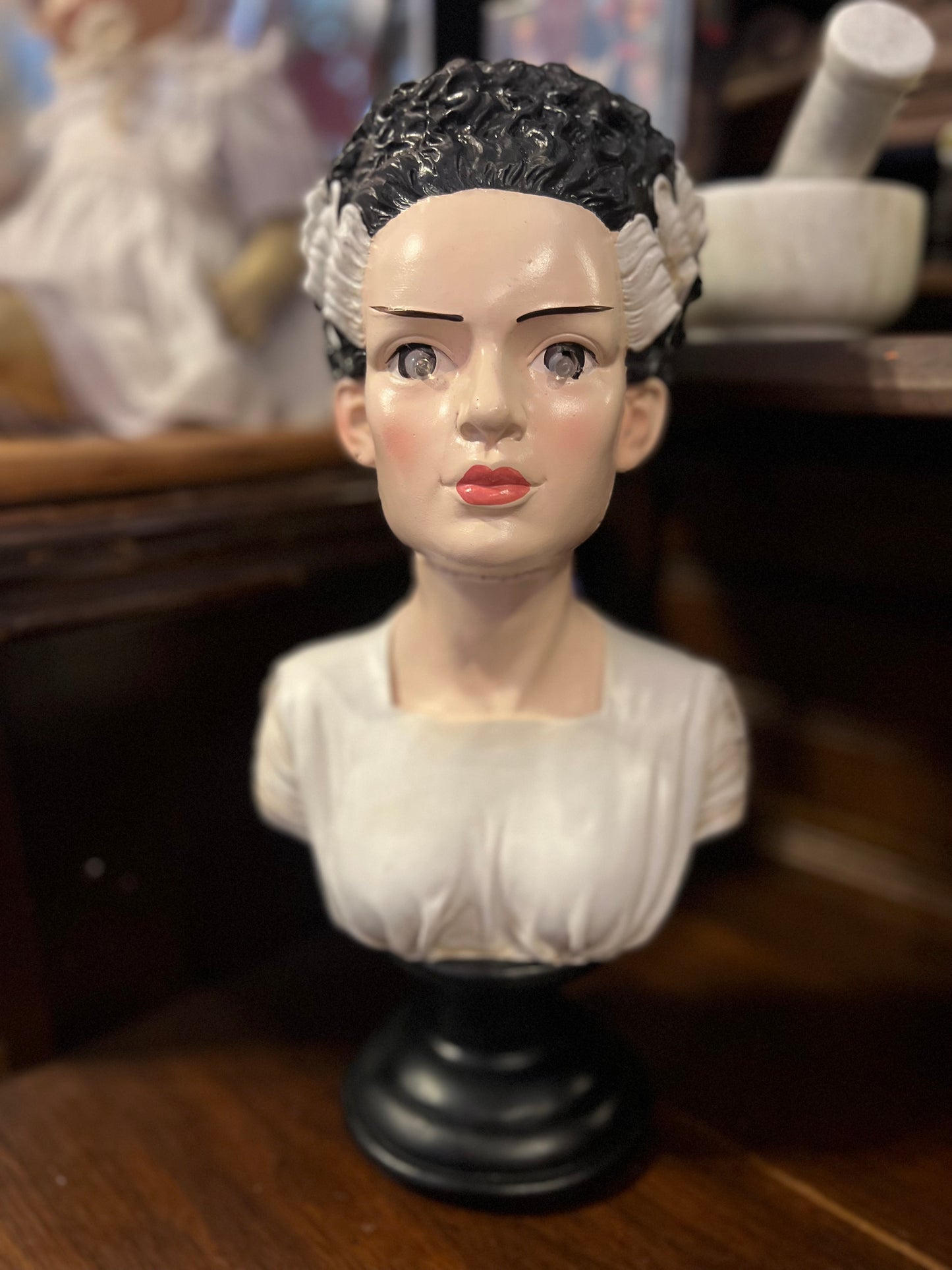 Bride of Frankenstein Bust with LED Eyes